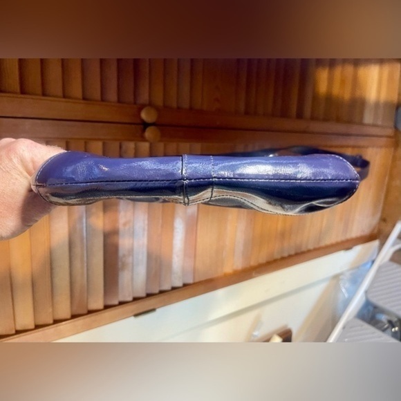 STUNNING Coach F19820 Moto Optic Metallic Chain Navy Signature Jaquard  Bag - Picture 9 of 14